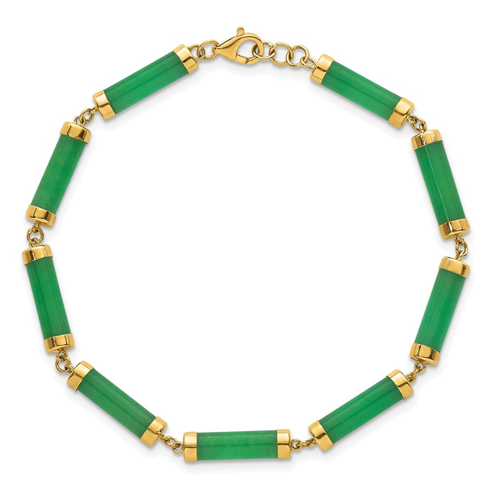 14K Polished 4.0mm Jade Bars Bracelet