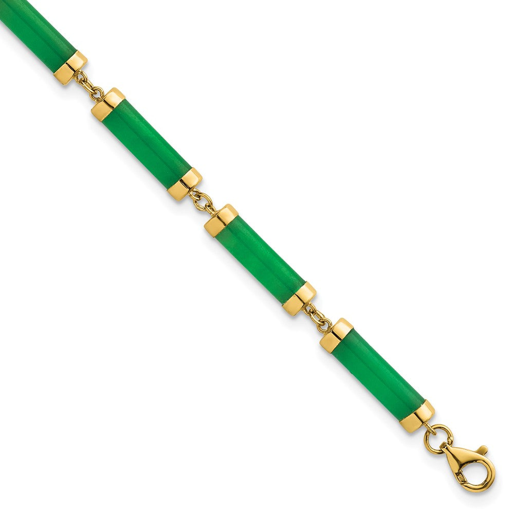 14K Polished 4.0mm Jade Bars Bracelet
