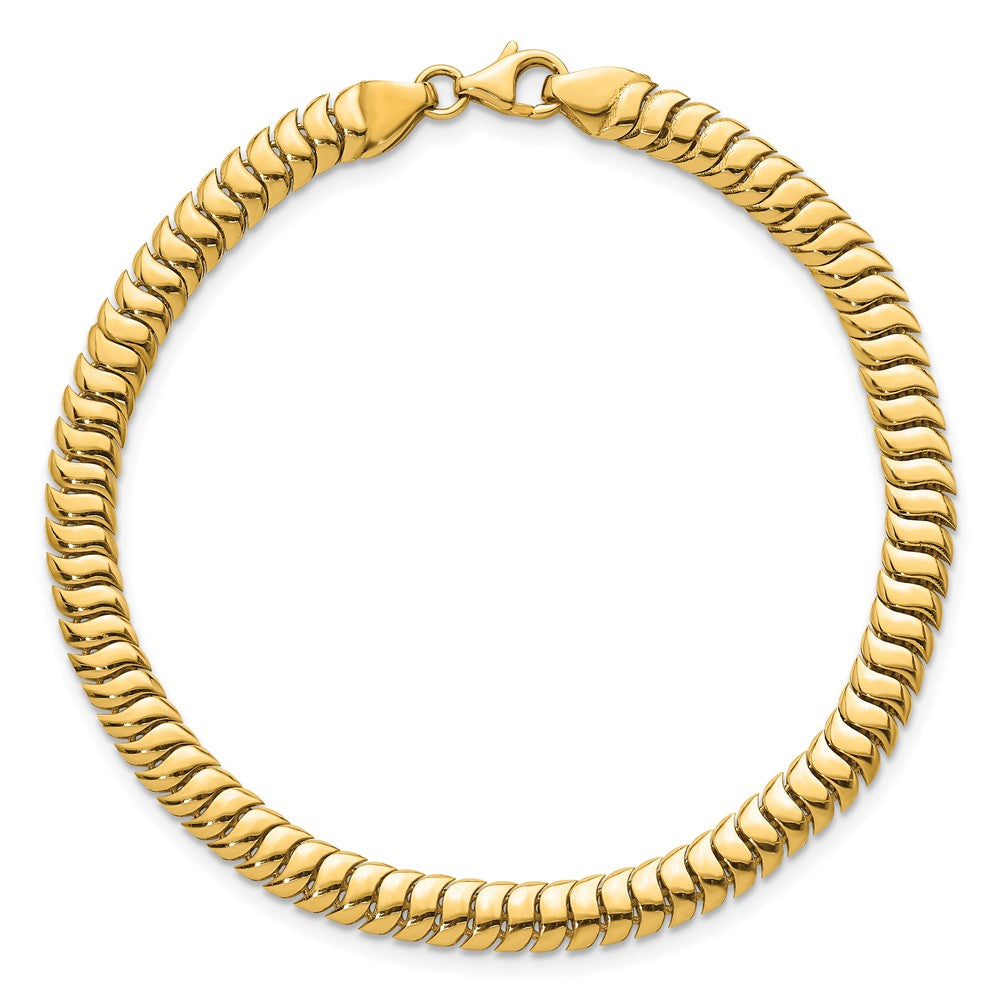 14K Polished Fancy Herringbone 7.5 in Bracelet