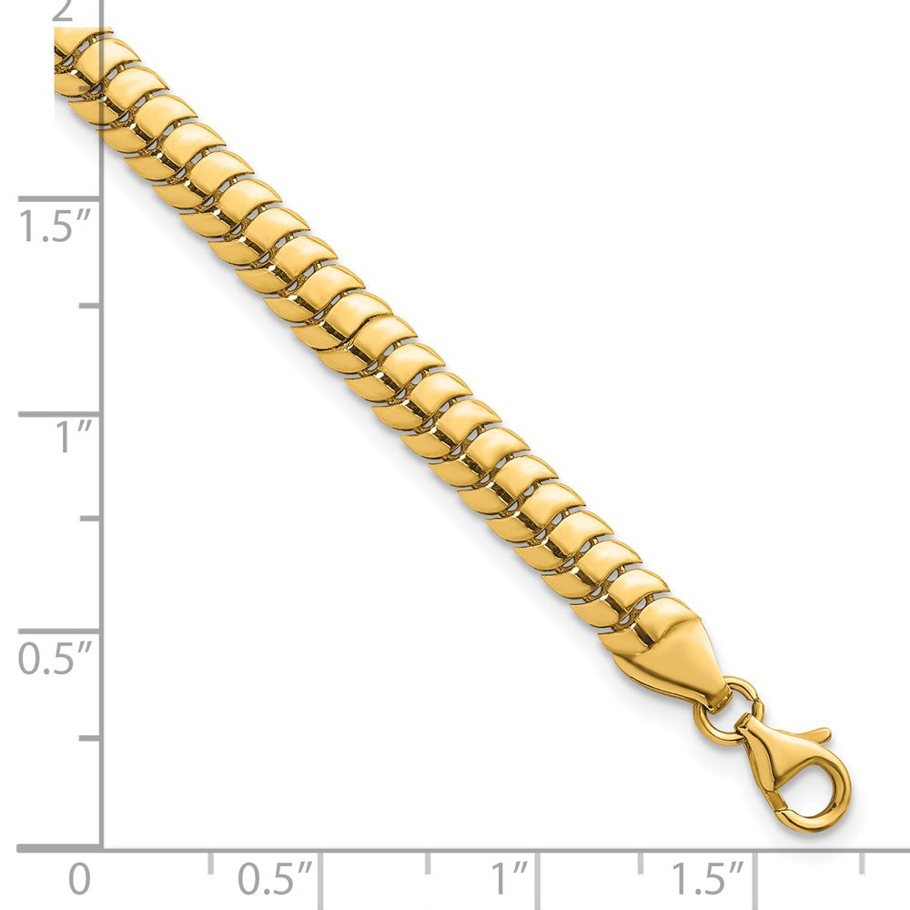 14K Polished Fancy Herringbone 7.5 in Bracelet