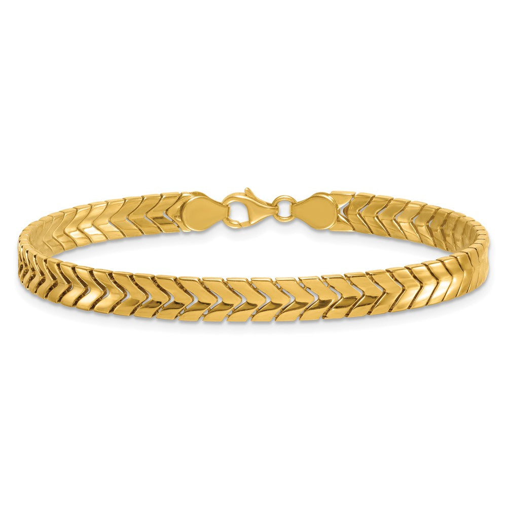 14K Polished Fancy Link 7.5 in Bracelet
