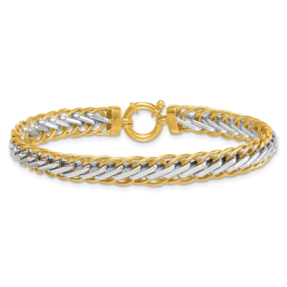 14K Two-tone Polished Fancy Link Bracelet