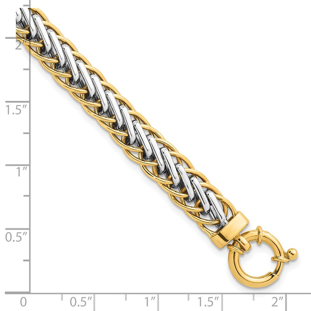 14K Two-tone Polished Fancy Link Bracelet