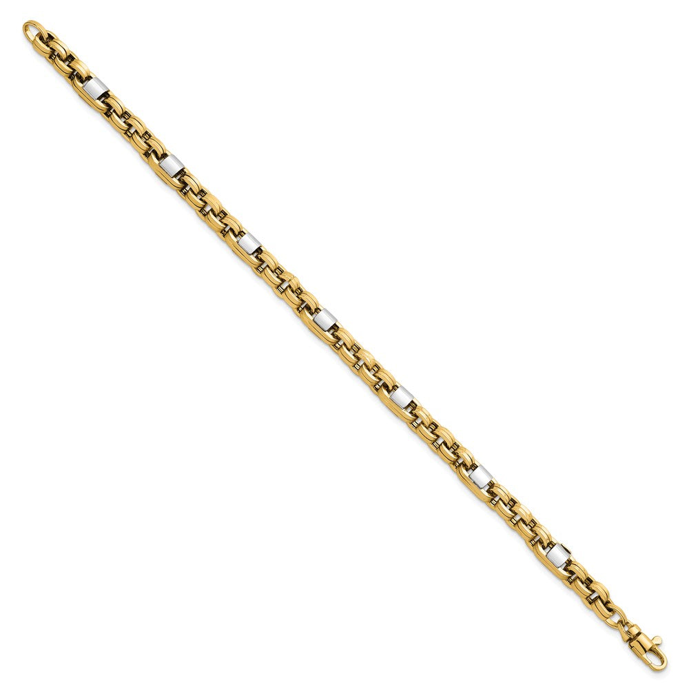 14k Two-tone Polished 7.5in Link Bracelet