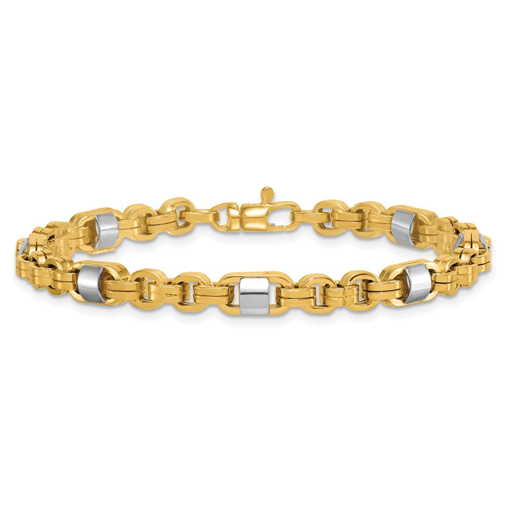 14k Two-tone Polished 7.5in Link Bracelet