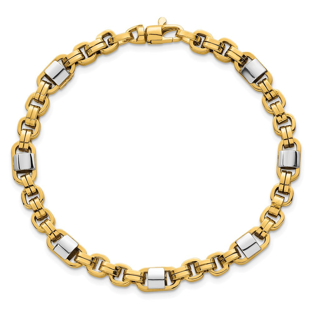 14k Two-tone Polished 7.5in Link Bracelet