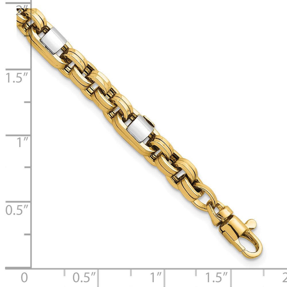 14k Two-tone Polished 7.5in Link Bracelet