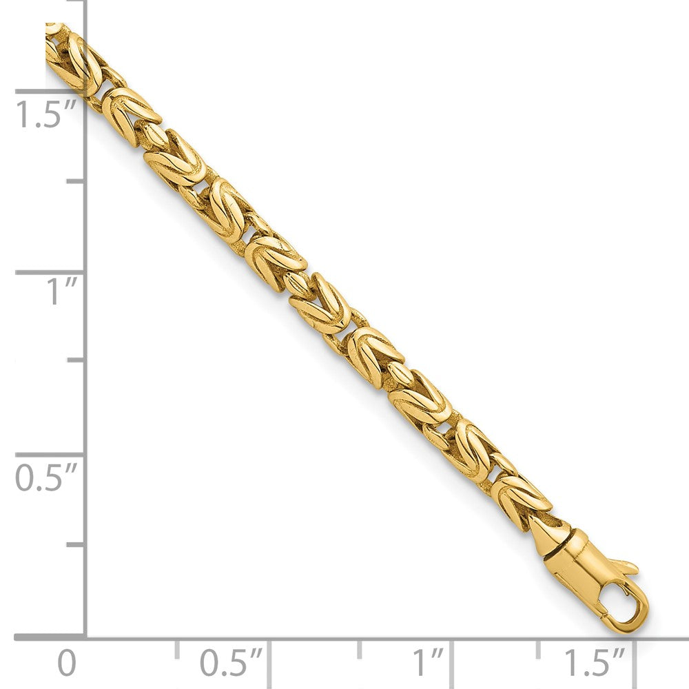 14k Polished Rounded Byzantine Link 7.5in Bracelet