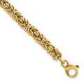 14K Polished 7.5in Rounded Byzantine Link Bracelet