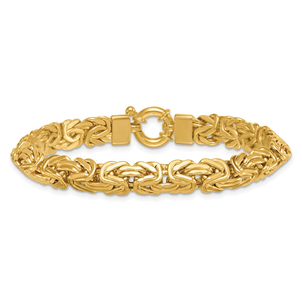 14k Polished 7.5in Knife Edge Byzantine Link Bracelet