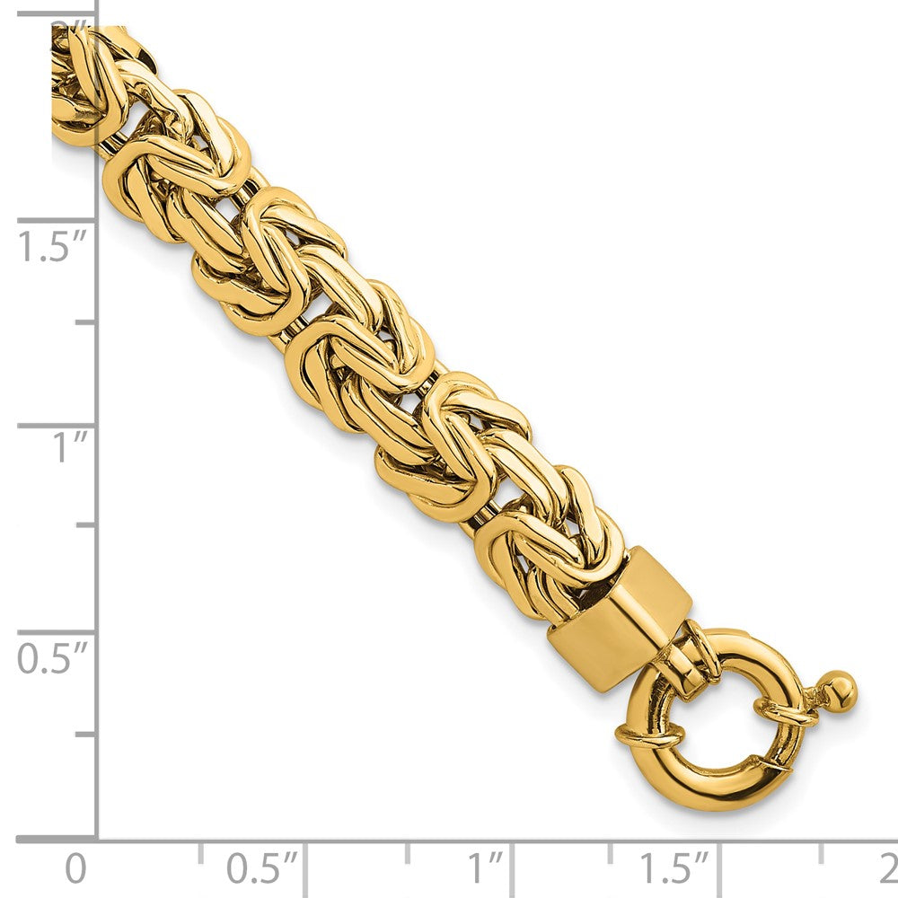 14k Polished 7.5in Knife Edge Byzantine Link Bracelet