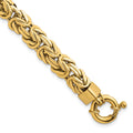 14k Polished 7.5in Knife Edge Byzantine Link Bracelet