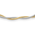 14k Two-tone Polished Twisted Omega Bracelet