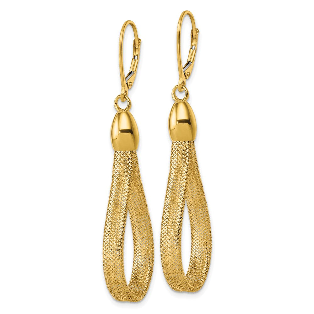 14k Polished Flexible Leverback Dangle Earrings