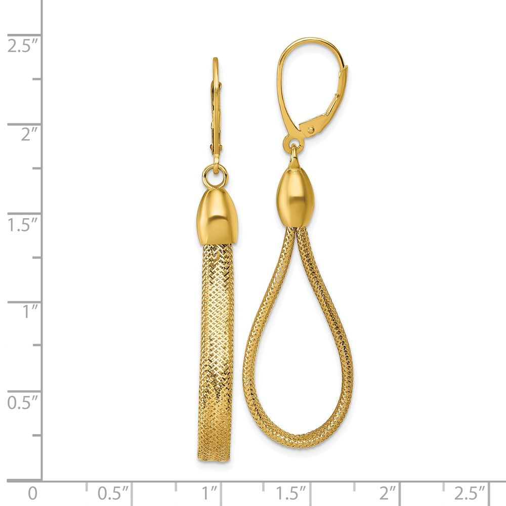14k Polished Flexible Leverback Dangle Earrings