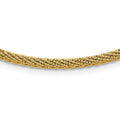 14k Polished and D/C Round Woven Wire Bracelet