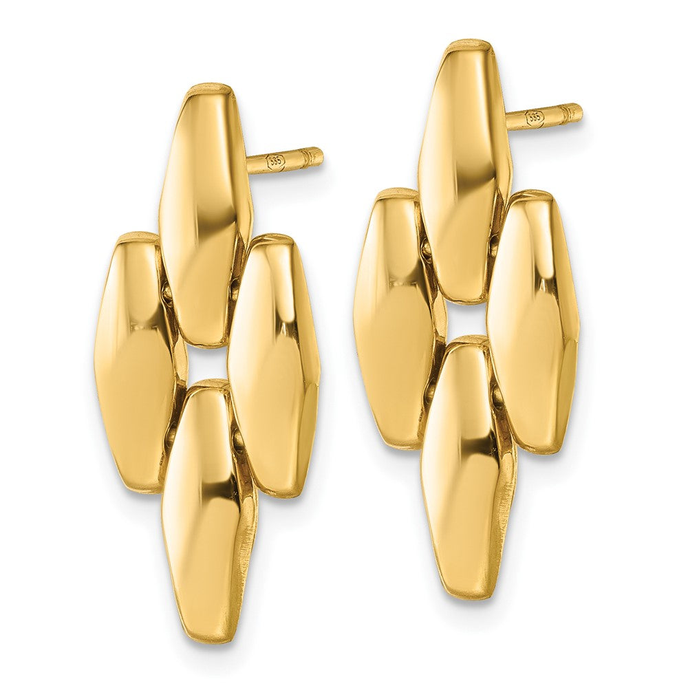 14K Polished Fancy Link Dangle Post Earrings