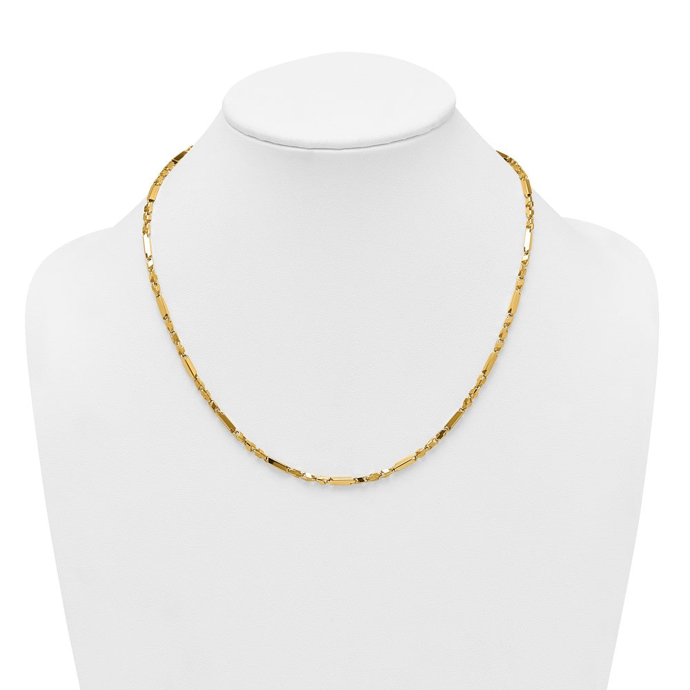 14k Polished Fancy Bar Link Bracelet