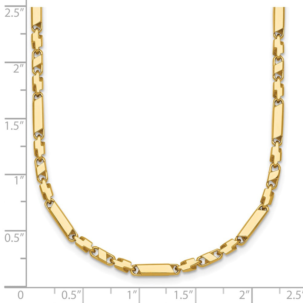 14k Polished Fancy Bar Link Bracelet