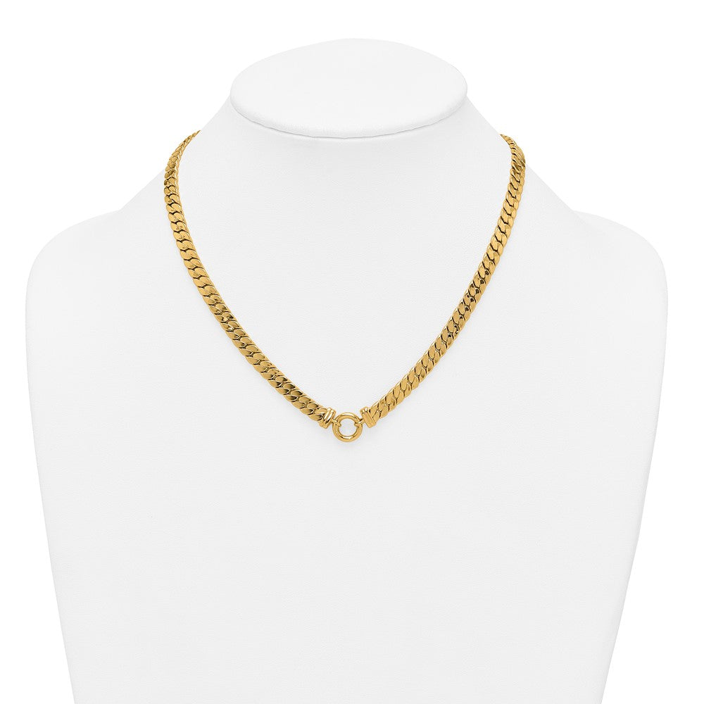 14k Polished Curb Link with Circle Element Bracelet