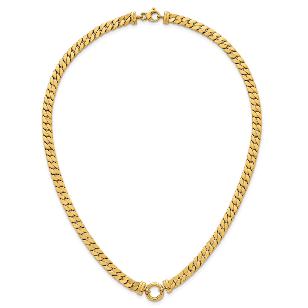 14k Polished Curb Link with Circle Element Bracelet