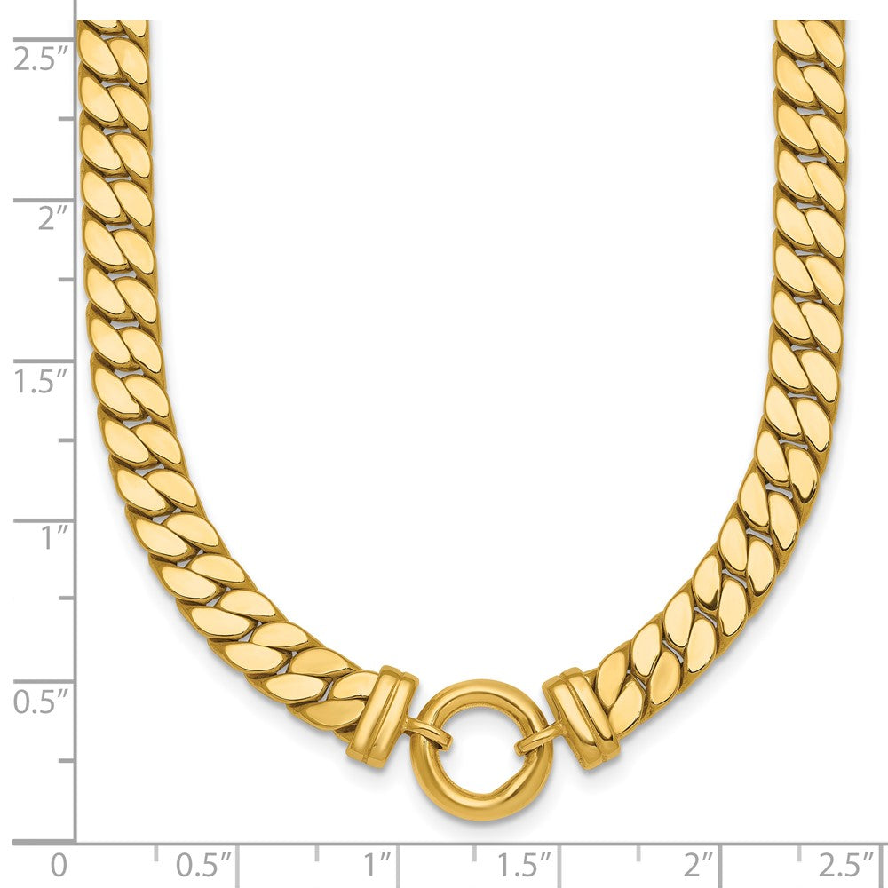 14k Polished Curb Link with Circle Element Bracelet