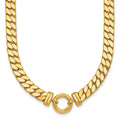14k Polished Curb Link with Circle Element Bracelet