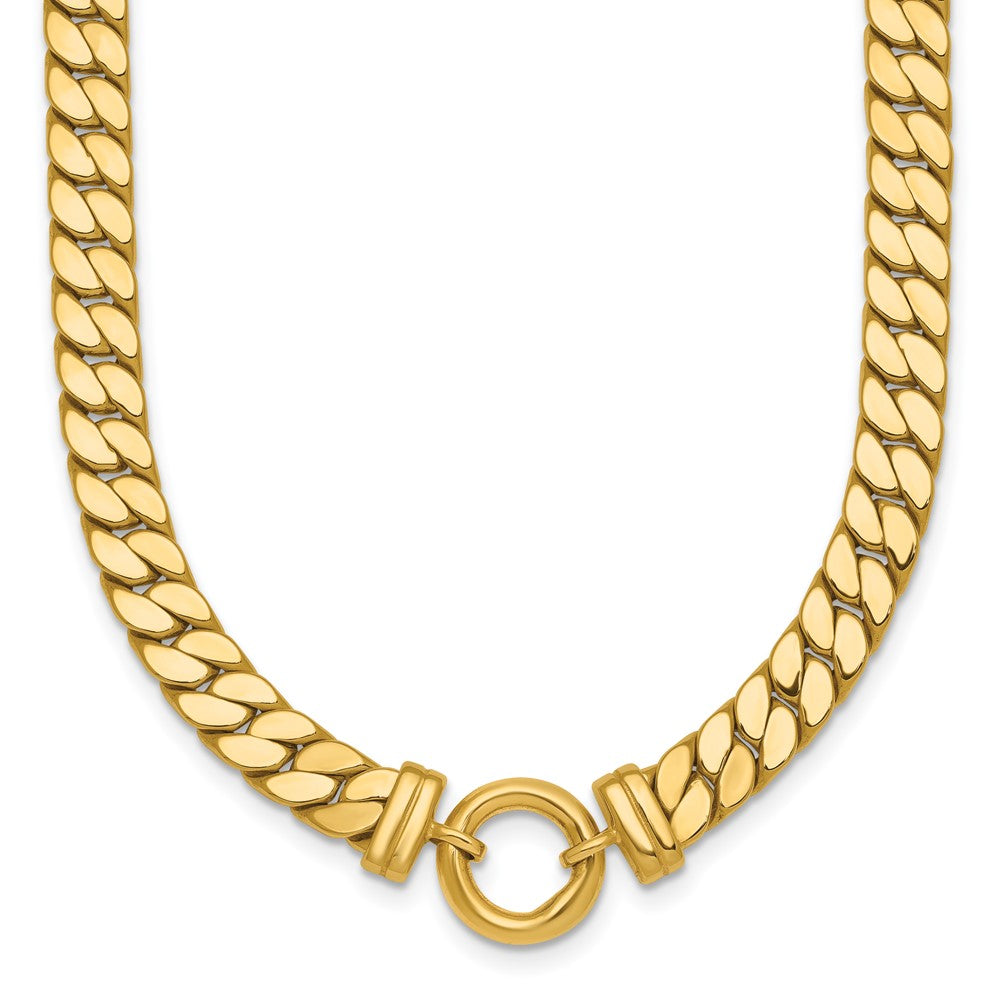 14k Polished Curb Link with Circle Element Bracelet