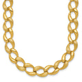 14k Brushed and Polished Fancy Link 9mm Necklace