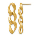 14k Brushed and Polished Fancy Link Post Earrings