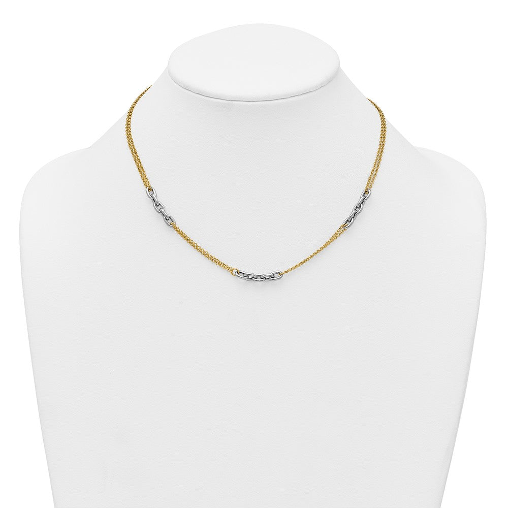 14K Two-Tone Polished w/ ext. Bracelet