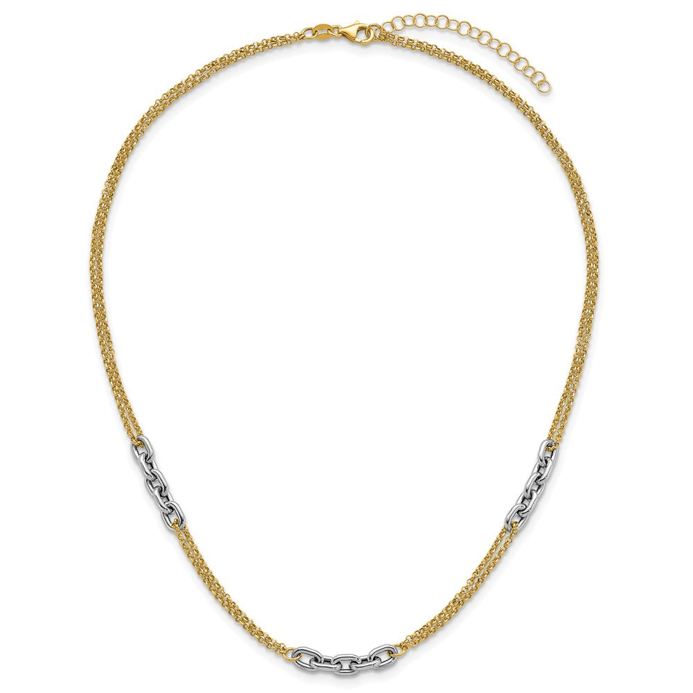 14K Two-Tone Polished w/ ext. Bracelet