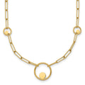 14k Polished Paper Clip Link Circles 16.75in Necklace
