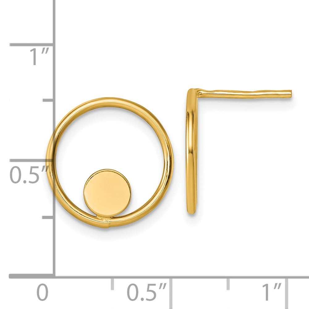 14k Polished Circle Post Earrings
