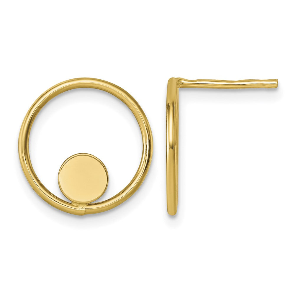 14k Polished Circle Post Earrings