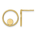 14k Polished Circle Post Earrings