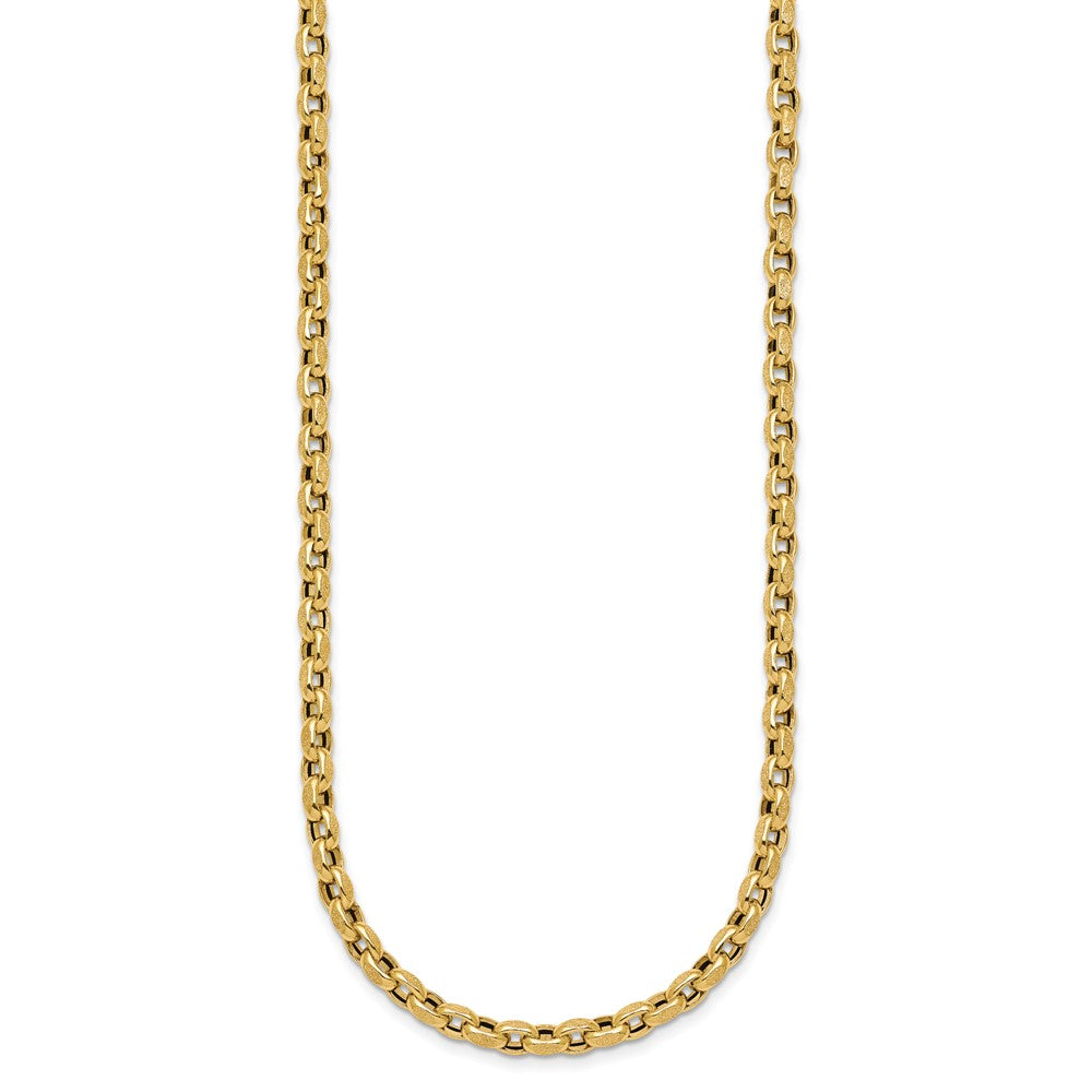 14k Polished Fancy Textured Open Link Bracelet