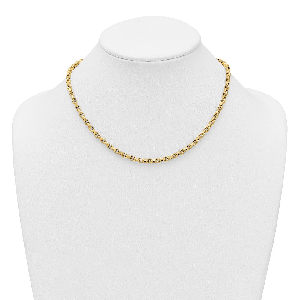 14k Polished Fancy Textured Open Link Bracelet