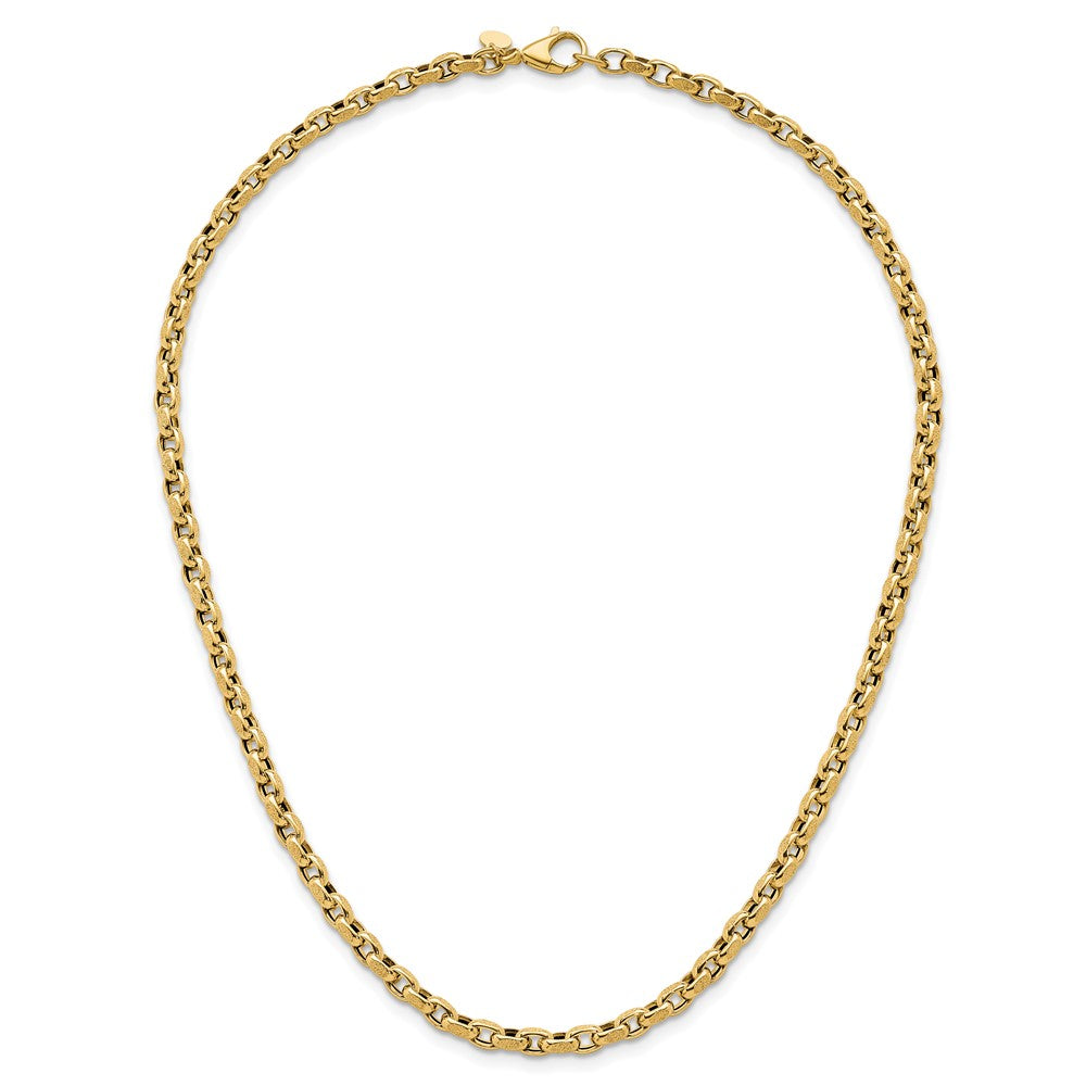 14k Polished Fancy Textured Open Link Bracelet