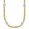14k Two-tone Polished Fancy Chain 6.5mm Necklace