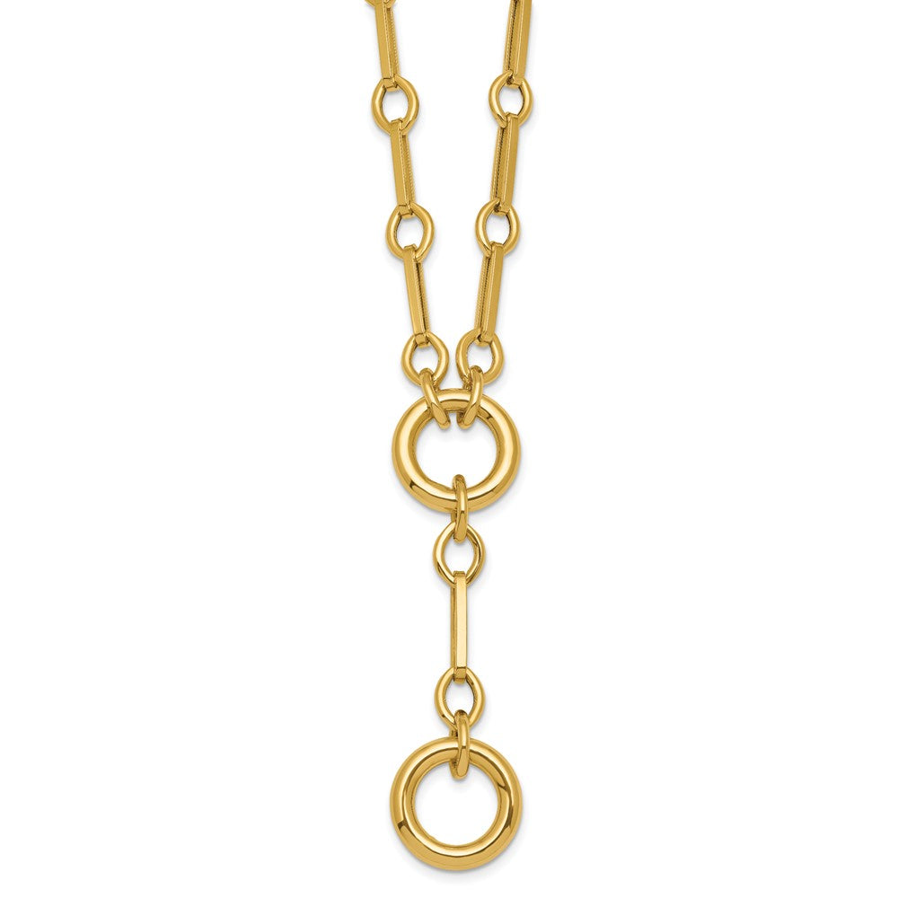 14k Polished Fancy Link with Circle Bracelet