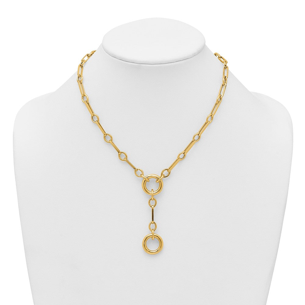 14k Polished Fancy Link with Circle Bracelet