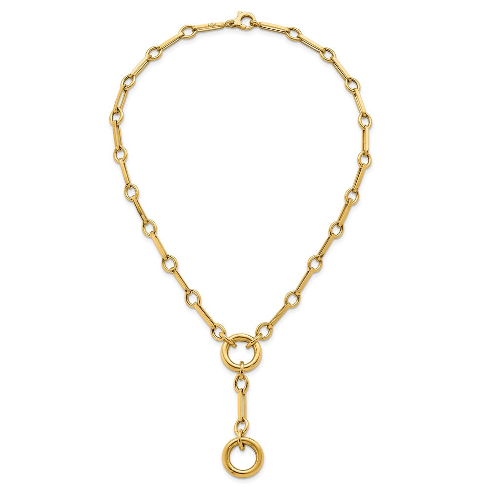 14k Polished Fancy Link with Circle Bracelet