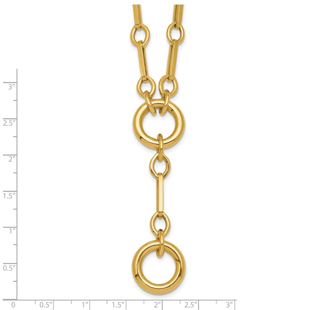 14k Polished Fancy Link with Circle Bracelet