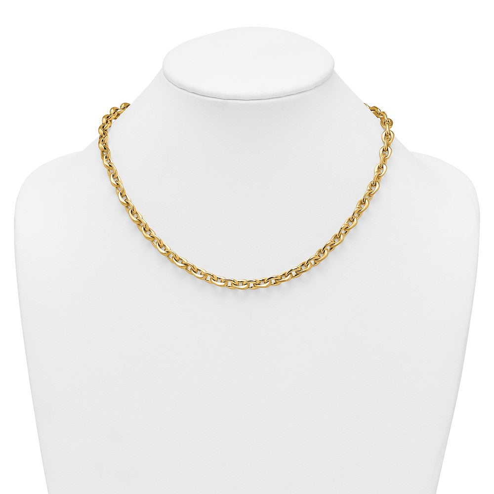 14k Polished And Brushed Chain 6.75mm Necklace