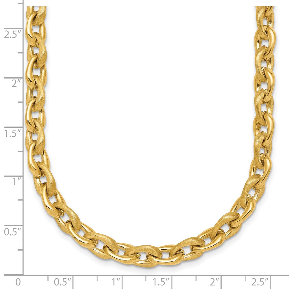 14k Polished And Brushed Chain 6.75mm Necklace