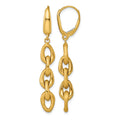 14k Polished And Brushed Chain Leverback Dangle Earrings