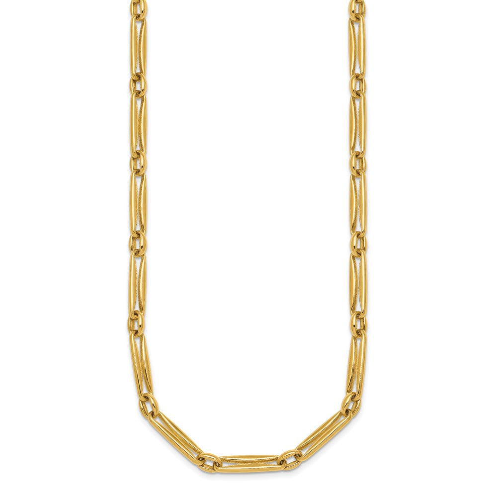 14k Polished Fancy Long Link 5mm Necklace