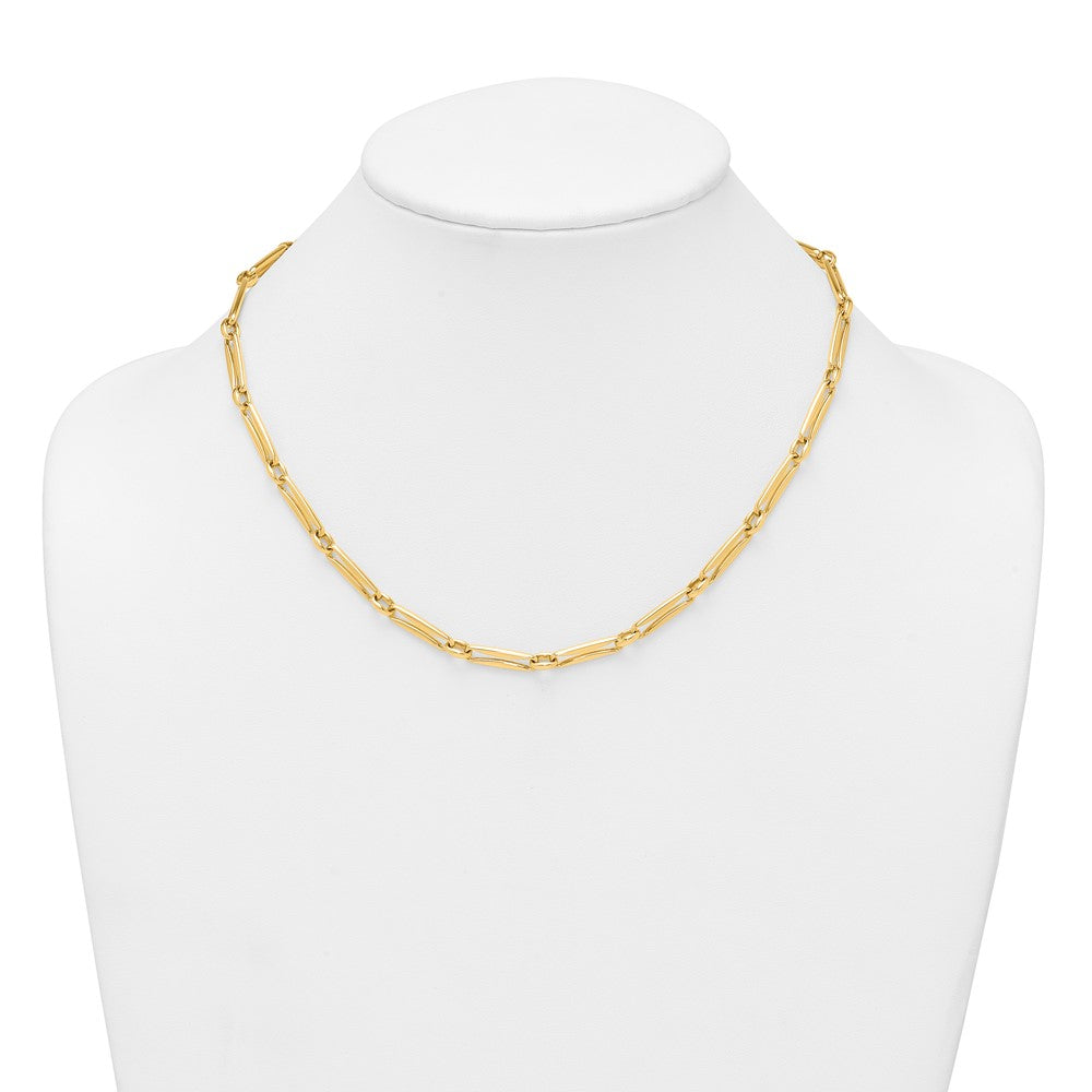 14k Polished Fancy Long Link 5mm Necklace