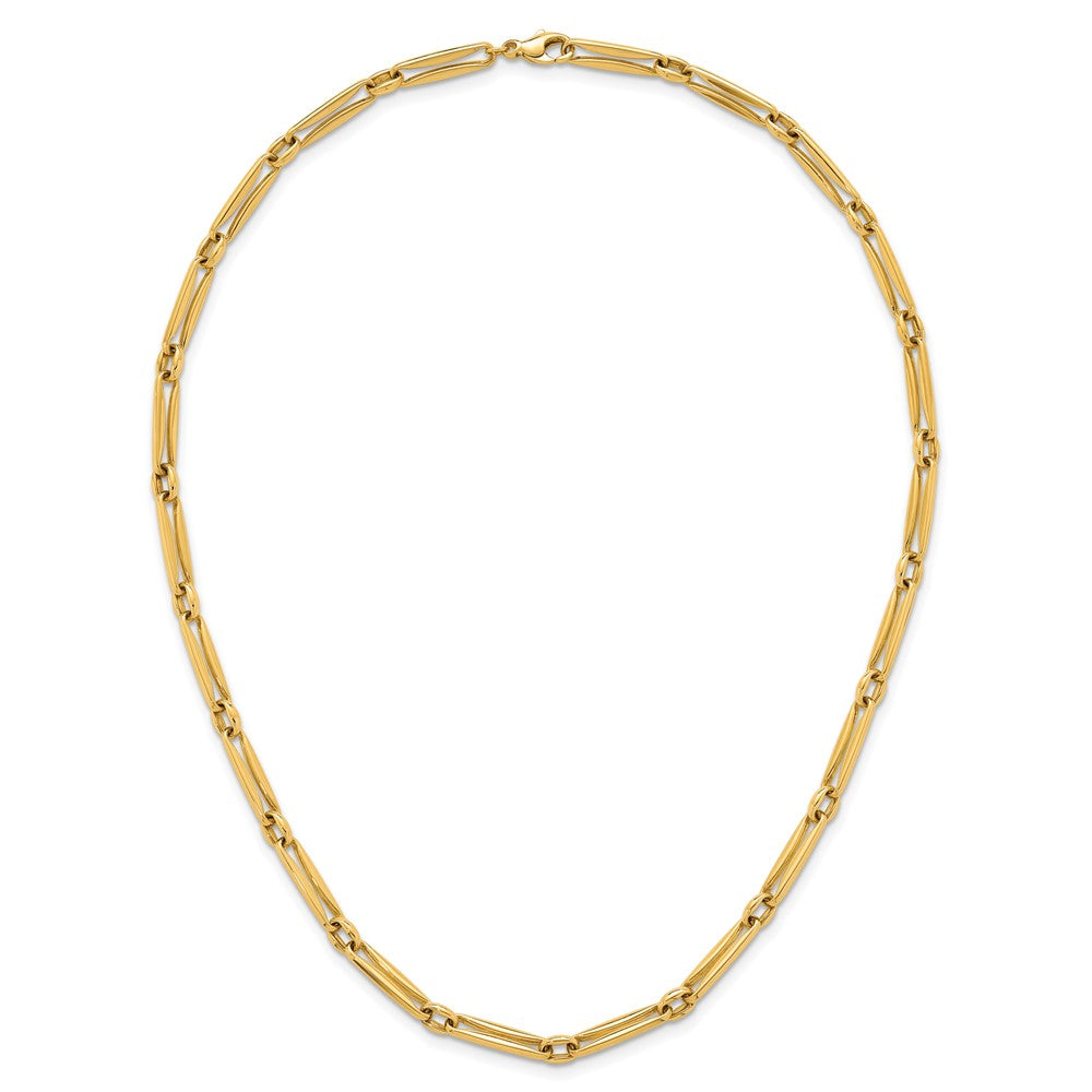 14k Polished Fancy Long Link 5mm Necklace